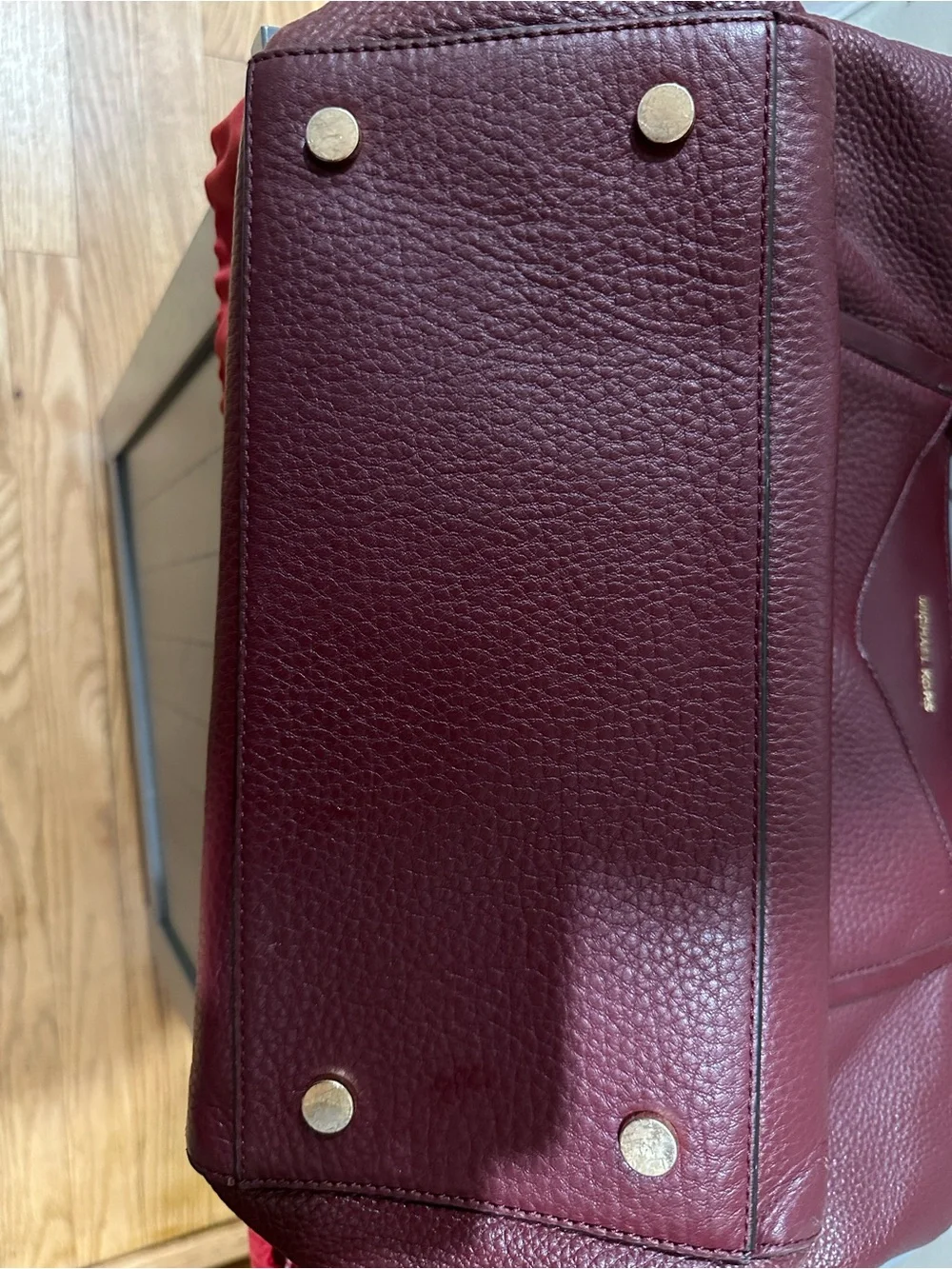 Michael Kors Wine Leather Shoulder Tote